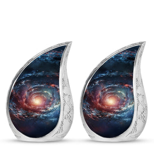 Spin Of Starry Skies - Galaxy Urn Large Teardrop, Heart Urn For Ashes