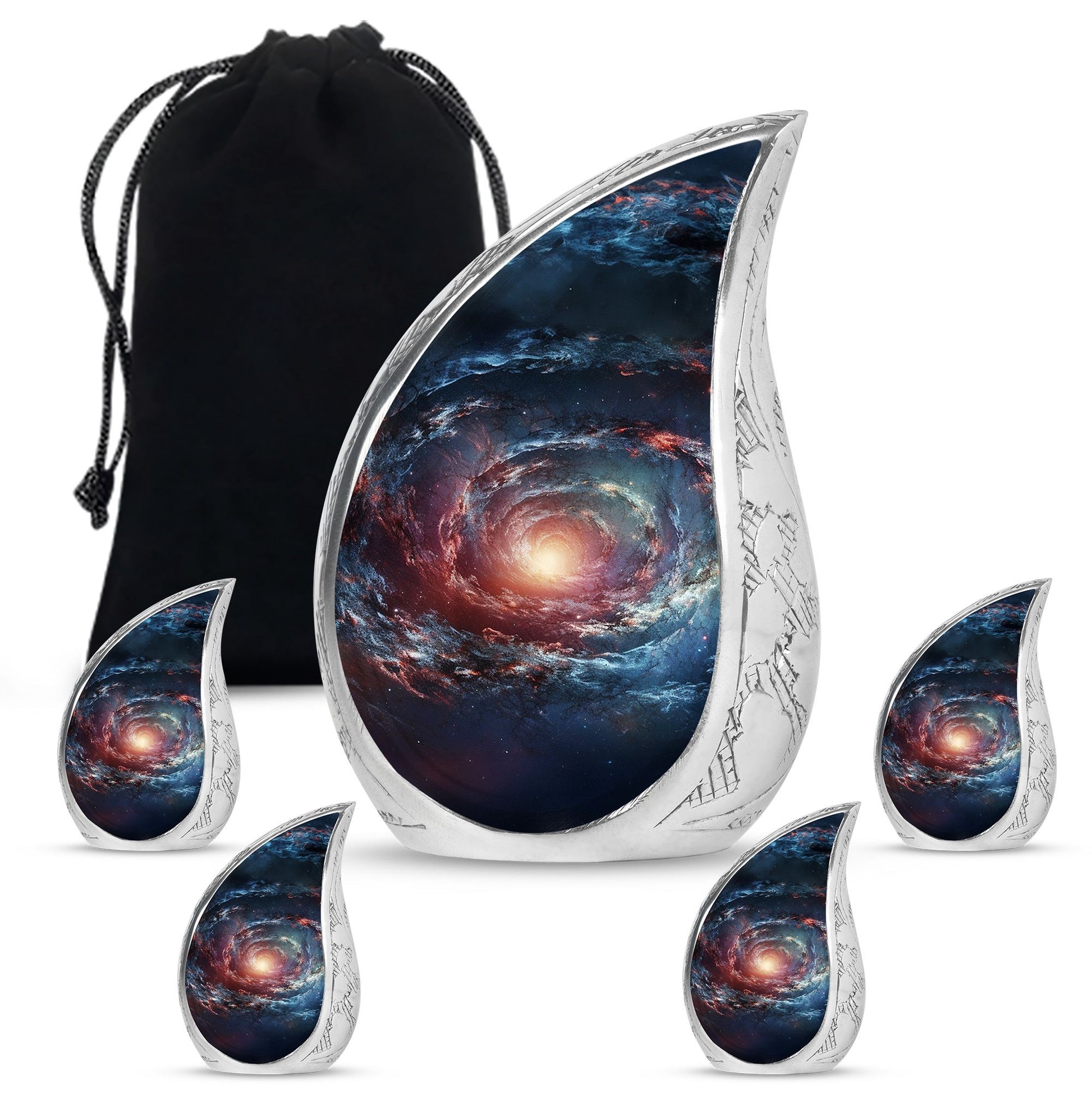 Spin Of Starry Skies - Galaxy Urn Large Teardrop, Heart Urn For Ashes