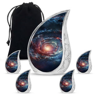 Spin Of Starry Skies - Galaxy Urn Large Teardrop, Heart Urn For Ashes
