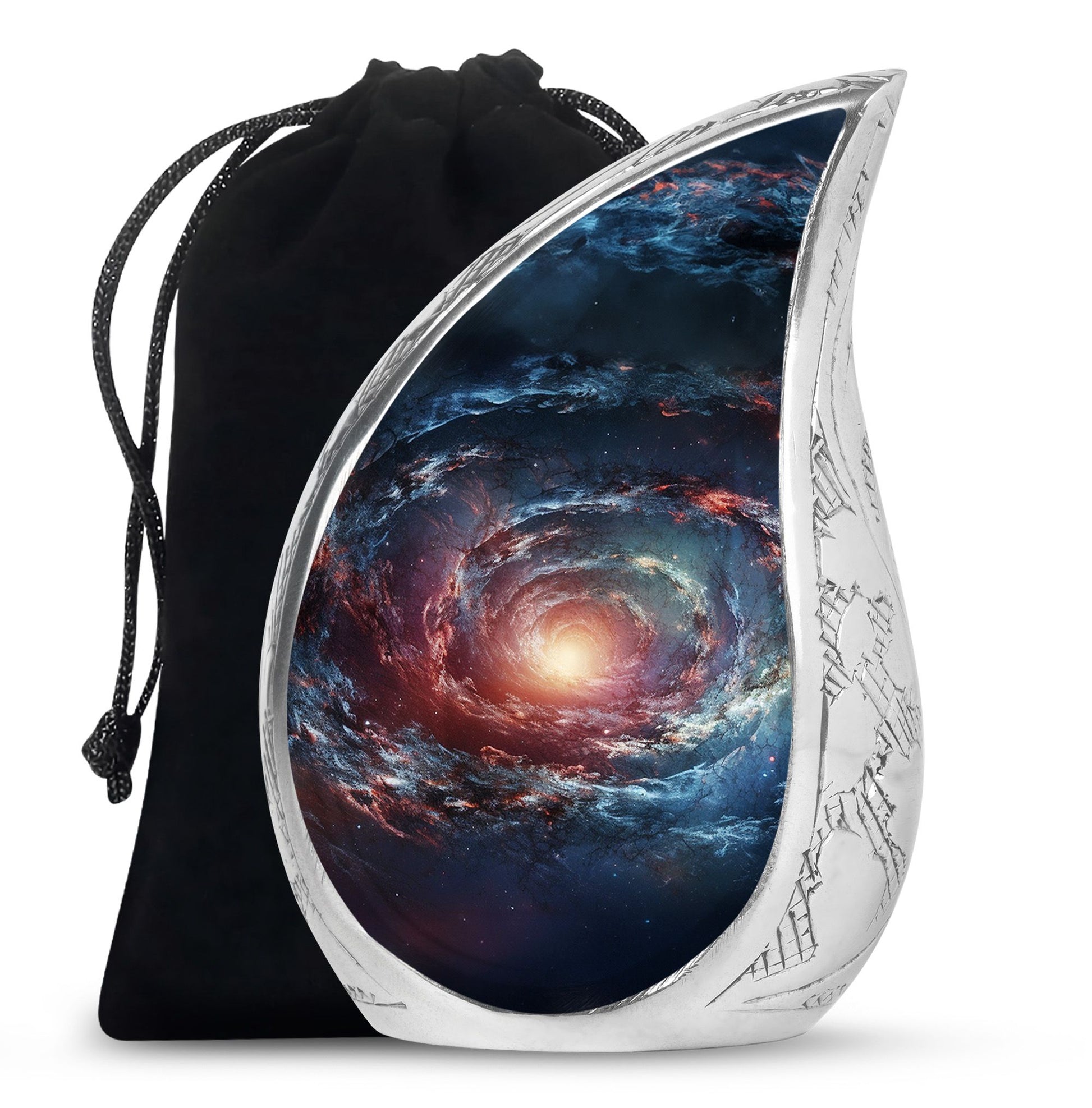 Spin Of Starry Skies - Galaxy Urn Large Teardrop, Heart Urn For Ashes