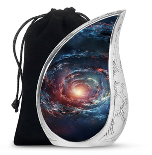 Spin Of Starry Skies - Galaxy Urn Large Teardrop, Heart Urn For Ashes