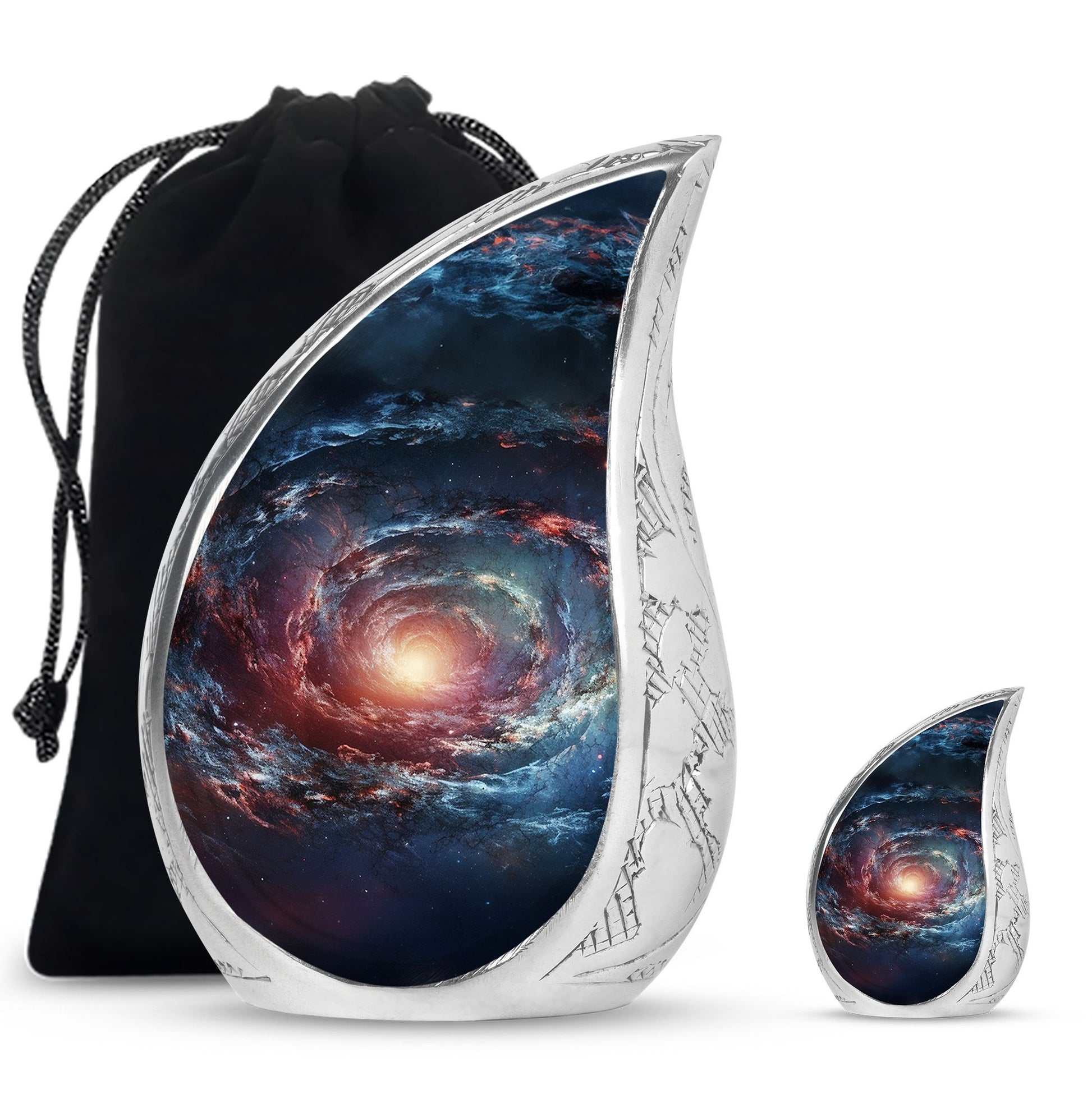 Spin Of Starry Skies - Galaxy Urn Large Teardrop, Heart Urn For Ashes