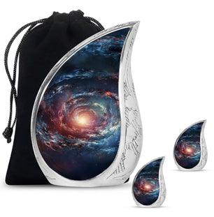 Spin Of Starry Skies - Galaxy Urn Large Teardrop, Heart Urn For Ashes