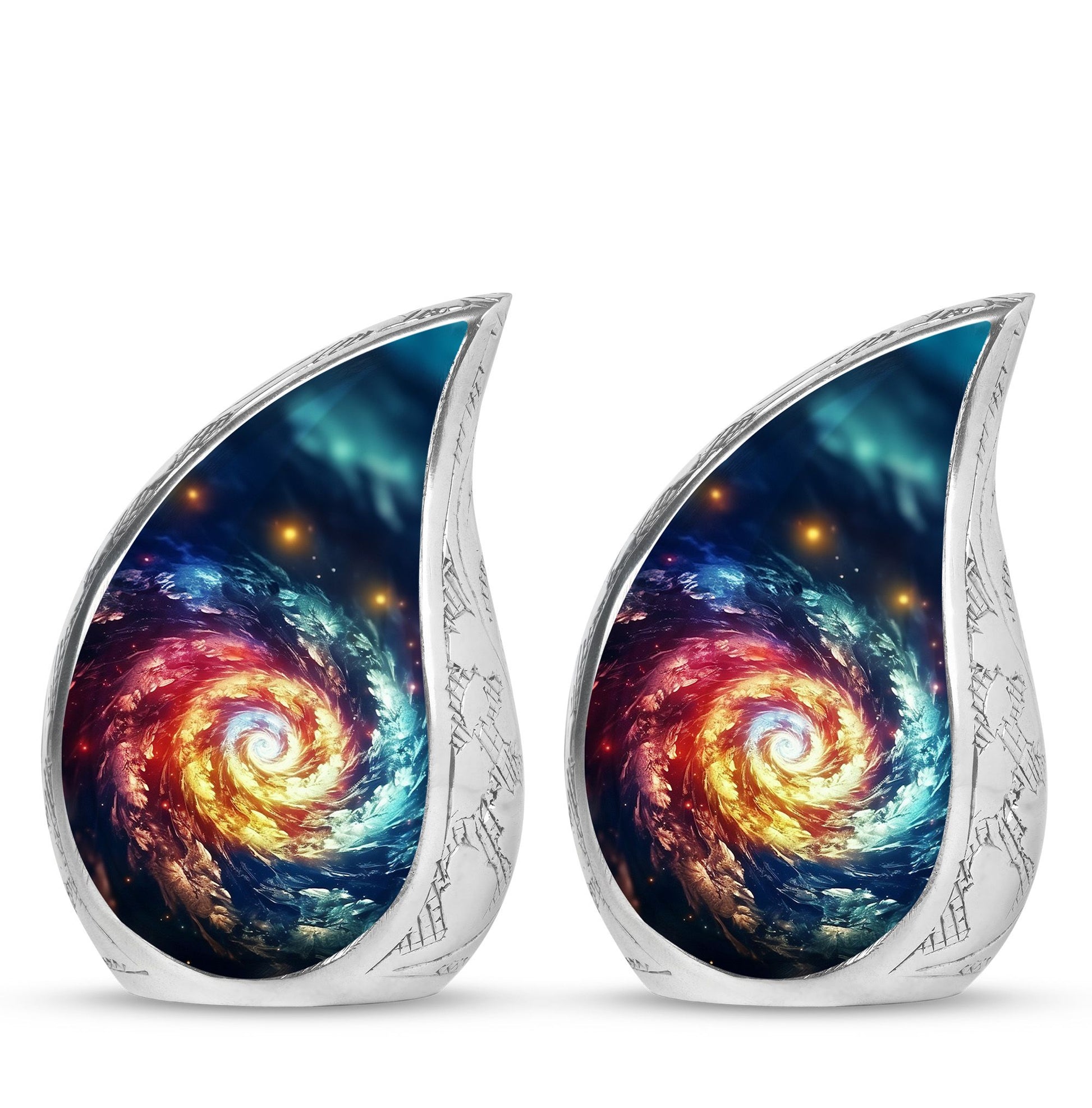 The Cosmic Dance Of Infinity - Galaxy Urn Teardrop, Heart Shape Urn