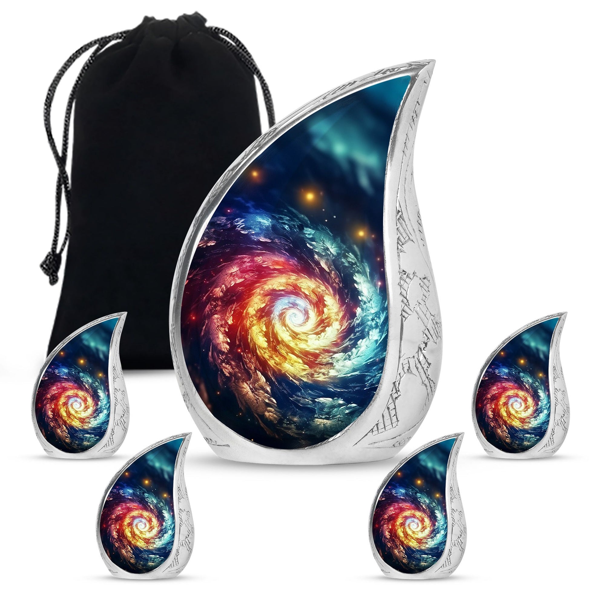 The Cosmic Dance Of Infinity - Galaxy Urn Teardrop, Heart Shape Urn