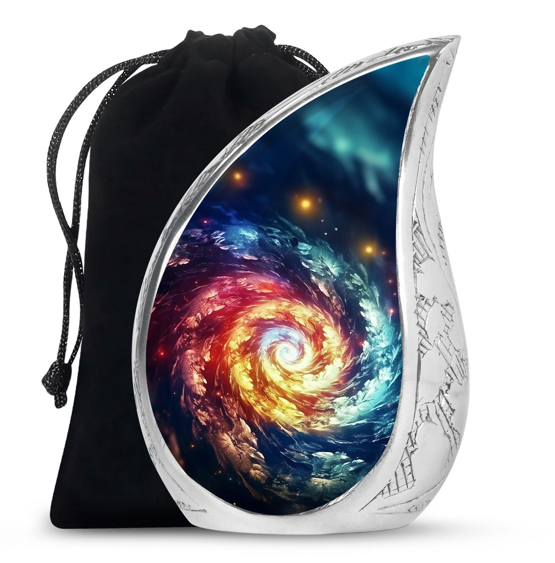 The Cosmic Dance Of Infinity - Galaxy Urn Teardrop, Heart Shape Urn