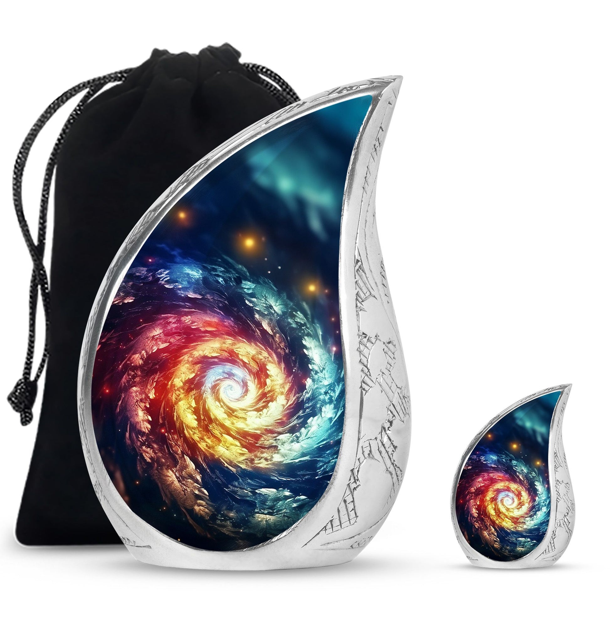 The Cosmic Dance Of Infinity - Galaxy Urn Teardrop, Heart Shape Urn