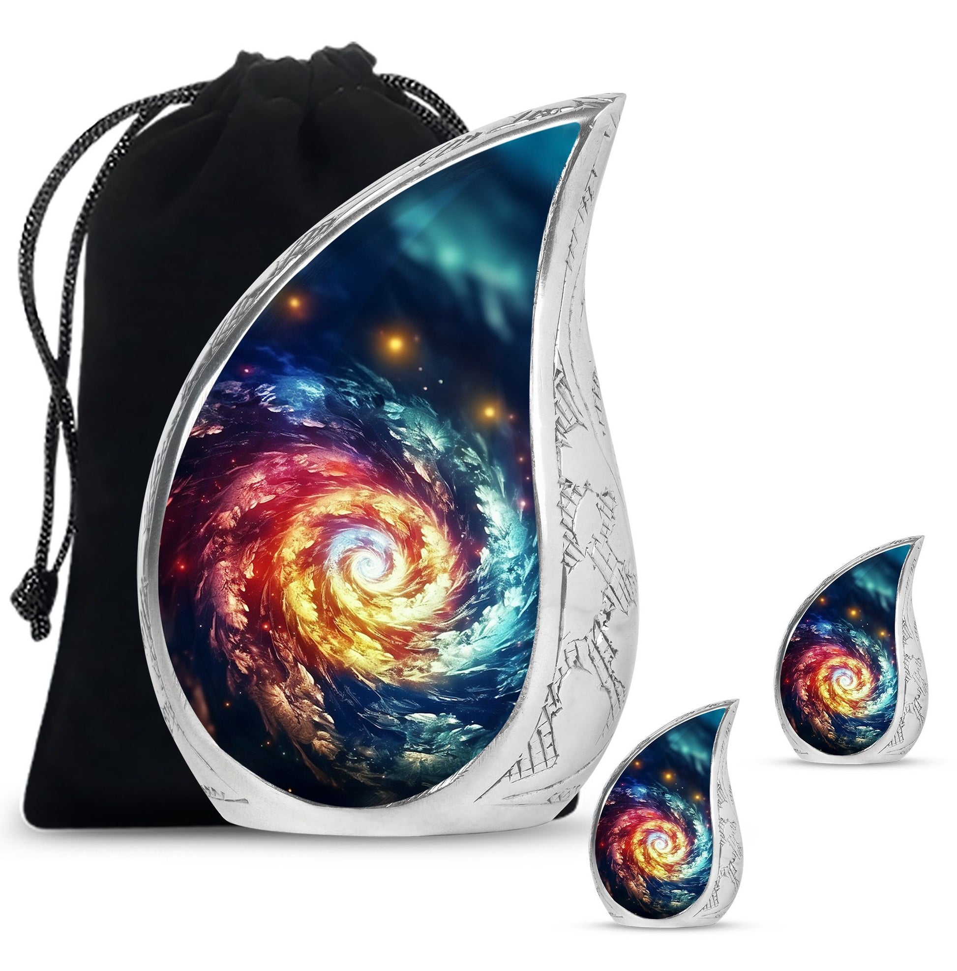 The Cosmic Dance Of Infinity - Galaxy Urn Teardrop, Heart Shape Urn