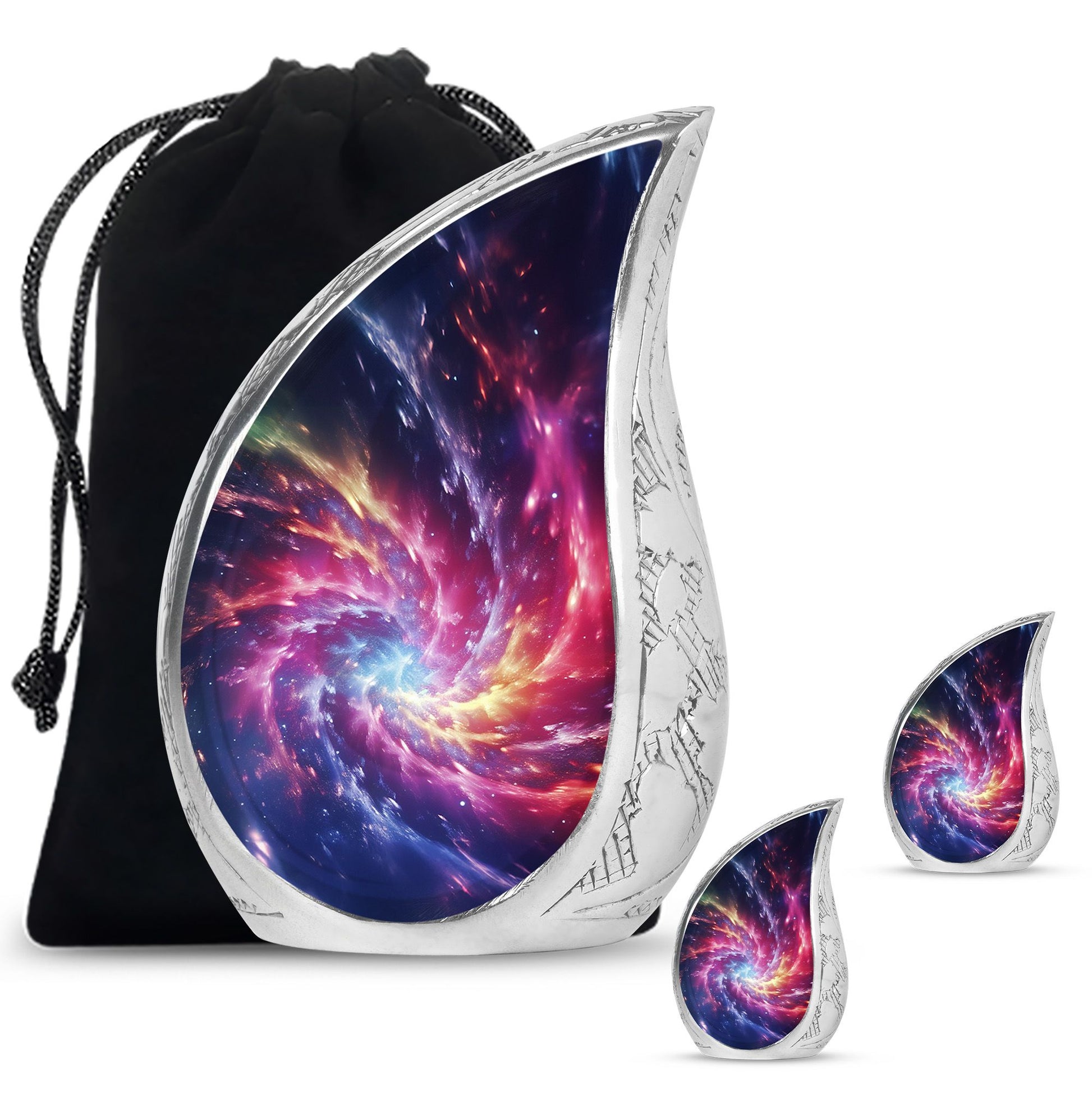 Symphony Cosmos - Galaxy Urn Teardrop, Heart Cremation Urn For Ashes