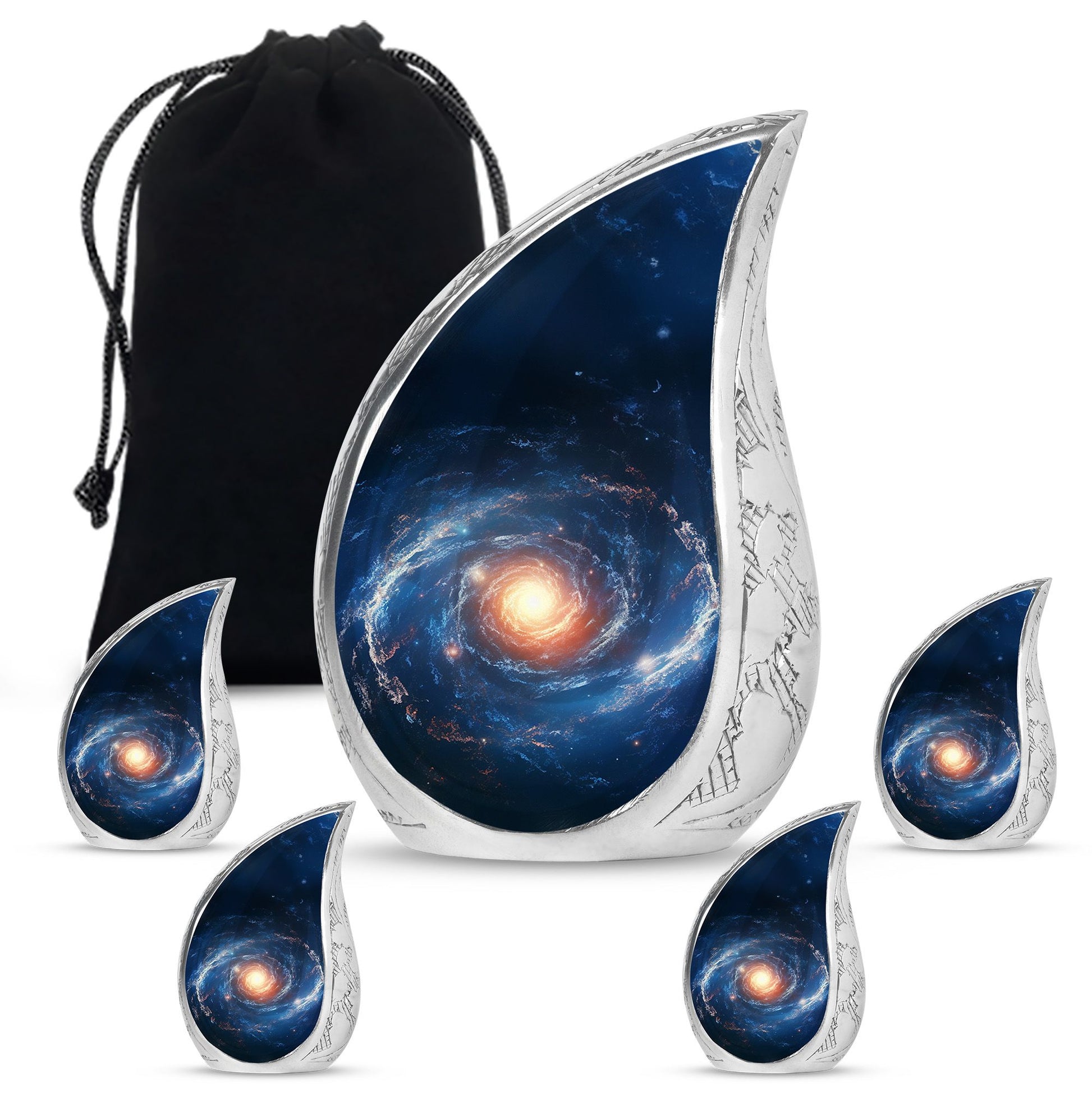 The Galactic Swirl. - Galaxy Urn Large Teardrop, Heart Urn For Ashes