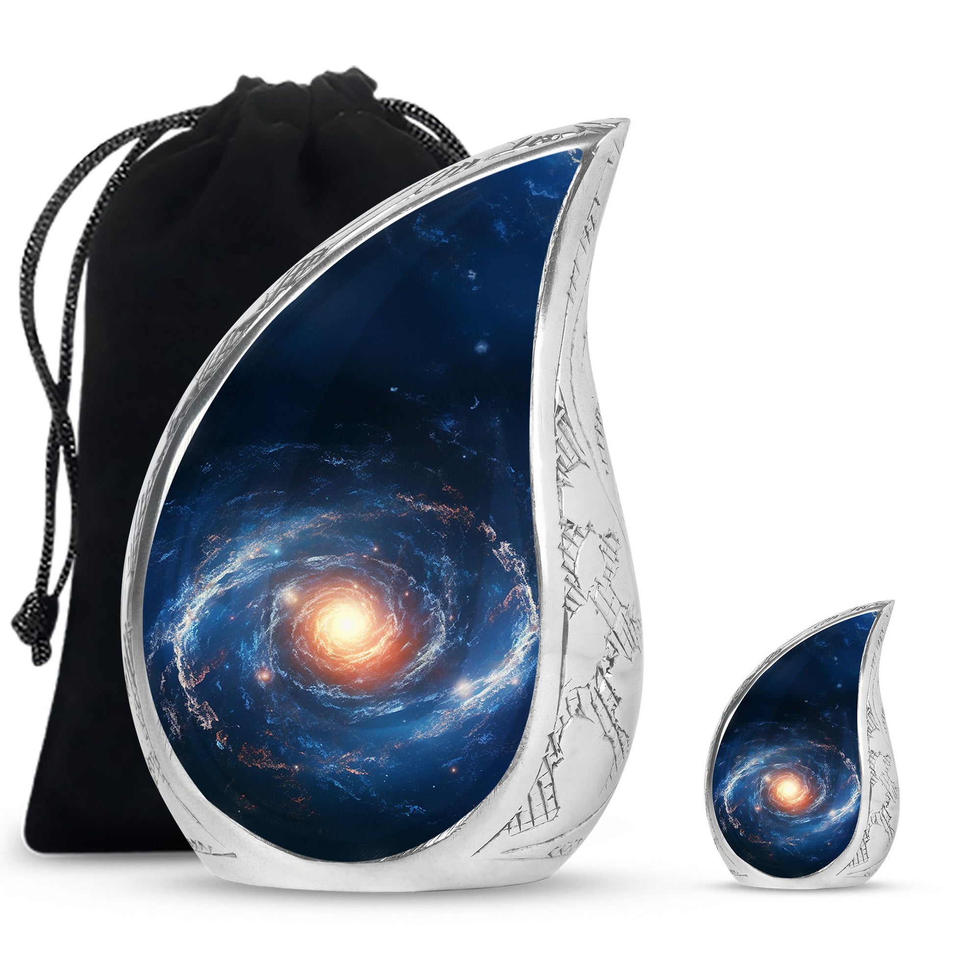 The Galactic Swirl. - Galaxy Urn Large Teardrop, Heart Urn For Ashes