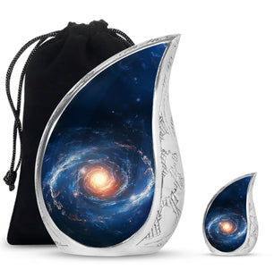 The Galactic Swirl. - Galaxy Urn Large Teardrop, Heart Urn For Ashes