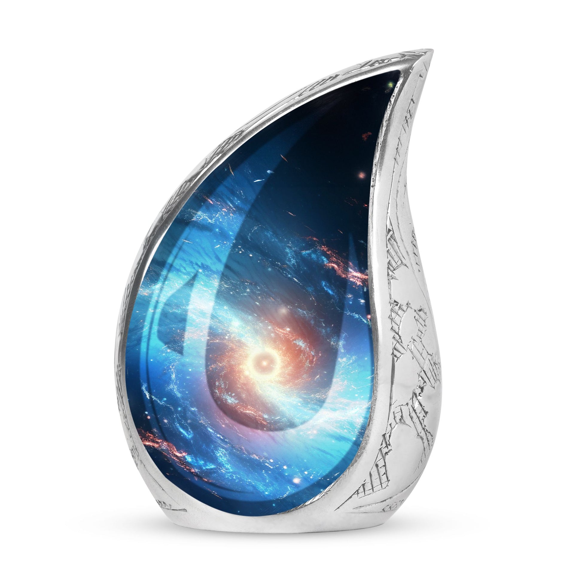 The Galaxy's Luminous Swirl - Galaxy Urn Teardrop, Heart Shape Urn