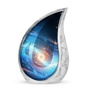 The Galaxy's Luminous Swirl - Galaxy Urn Teardrop, Heart Shape Urn