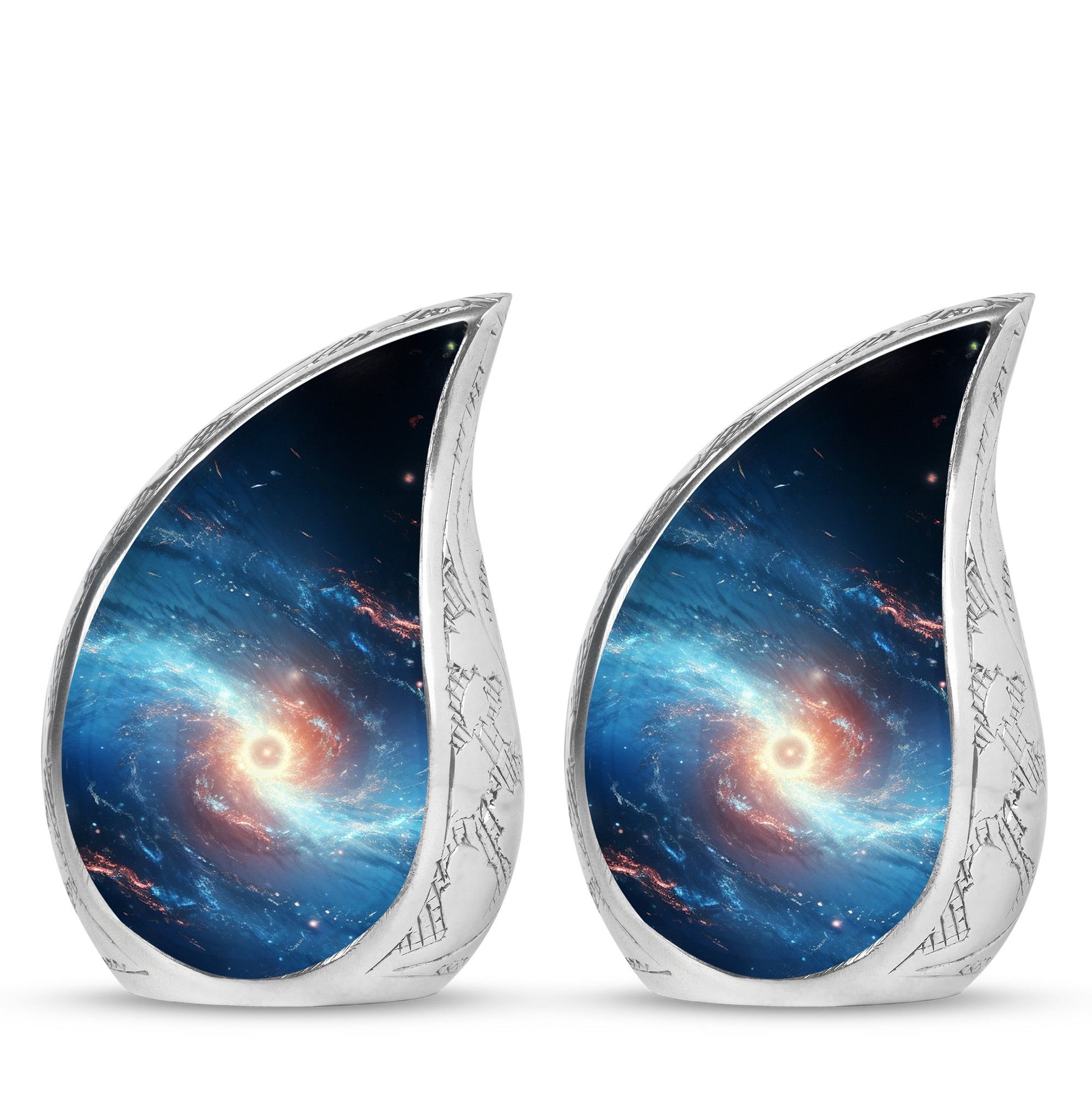 The Galaxy's Luminous Swirl - Galaxy Urn Teardrop, Heart Shape Urn