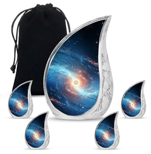 The Galaxy's Luminous Swirl - Galaxy Urn Teardrop, Heart Shape Urn