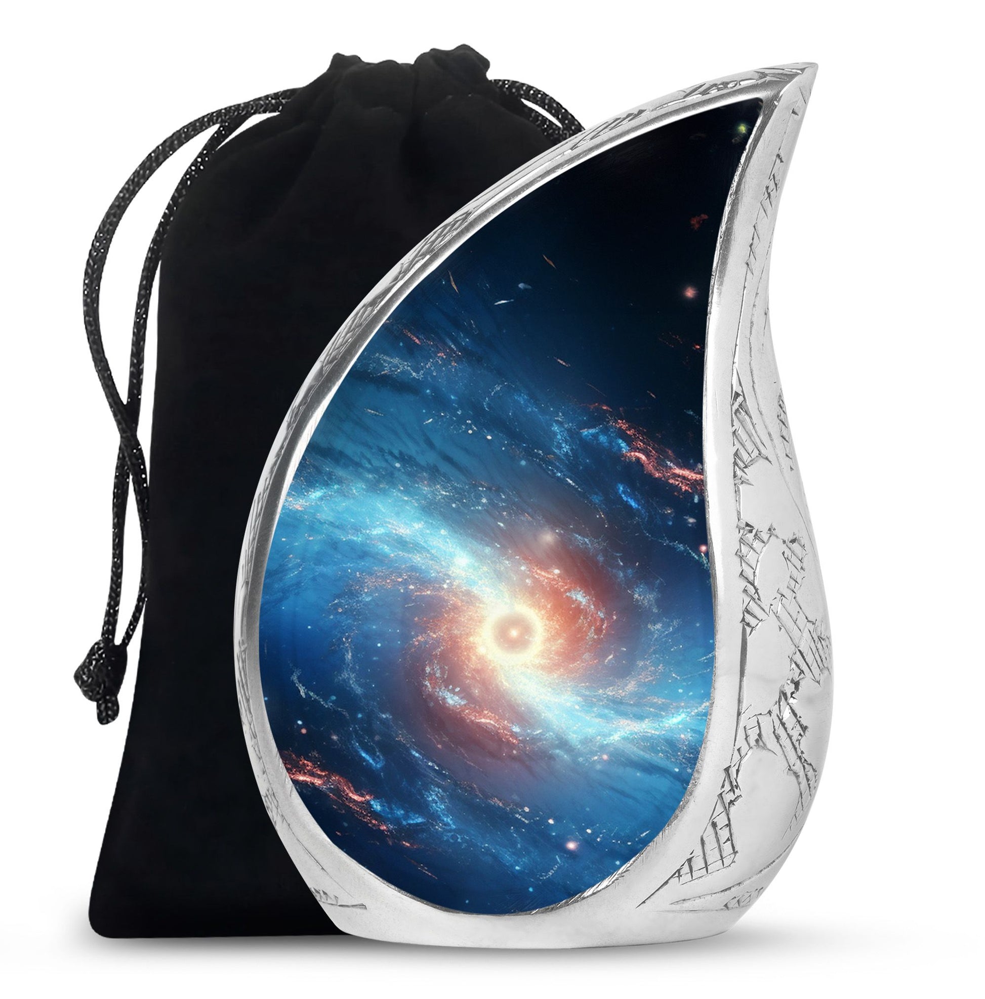 The Galaxy's Luminous Swirl - Galaxy Urn Teardrop, Heart Shape Urn
