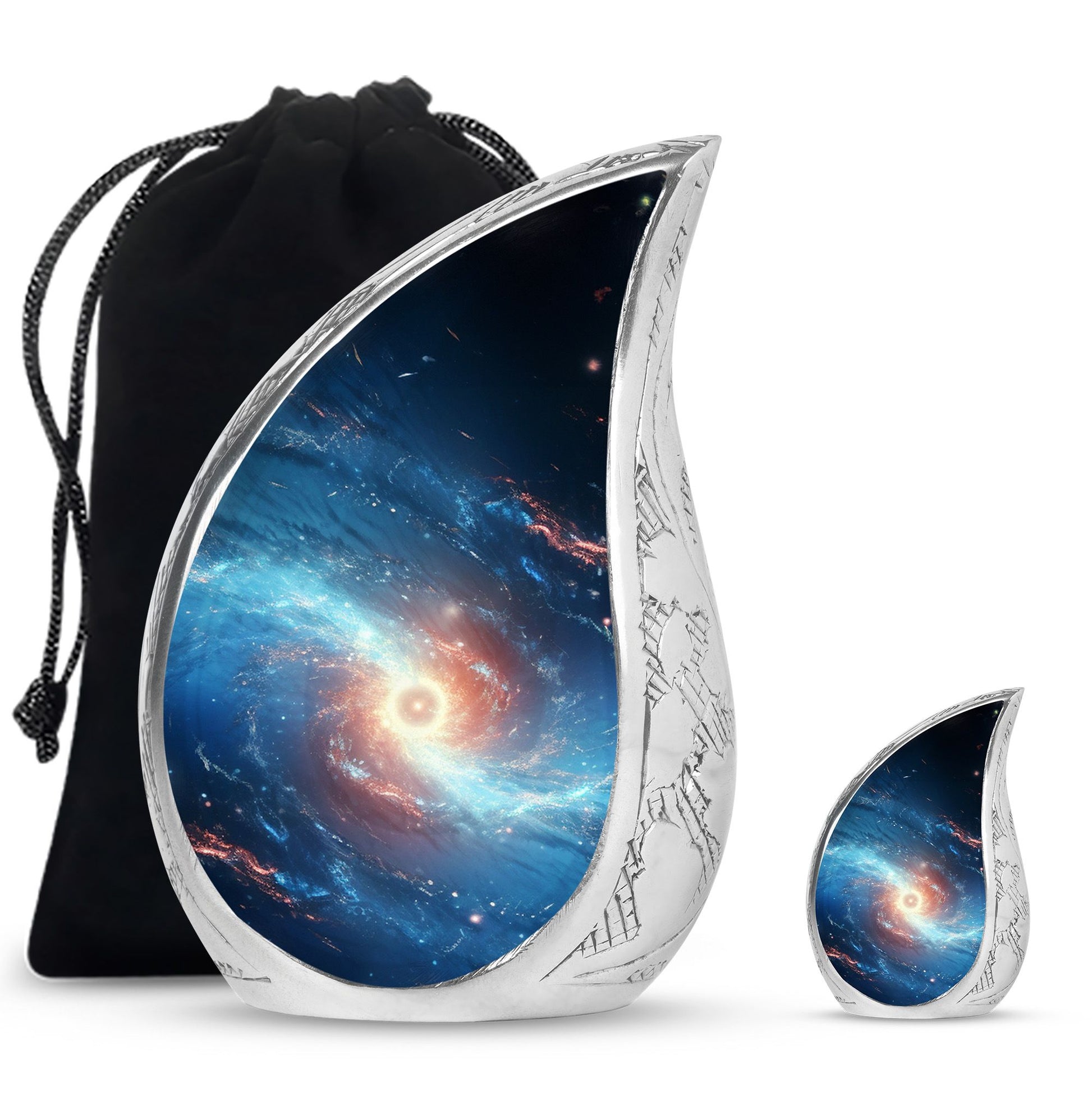 The Galaxy's Luminous Swirl - Galaxy Urn Teardrop, Heart Shape Urn