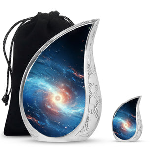 The Galaxy's Luminous Swirl - Galaxy Urn Teardrop, Heart Shape Urn