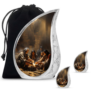 Teardrop Shaped  Large Urn With 2 Keepsake