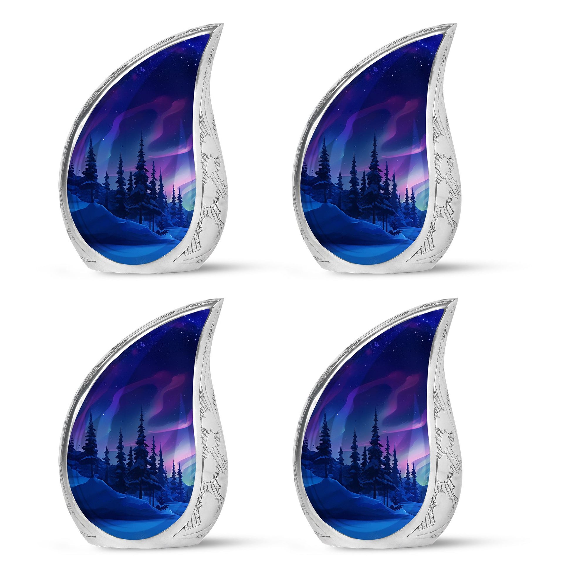 Aurora Borealis - Northern Lights Teardrop, Heart Shape Urn