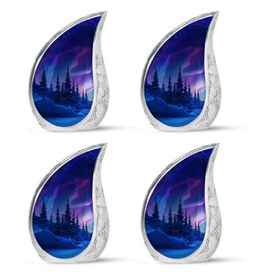 Aurora Borealis - Northern Lights Teardrop, Heart Shape Urn