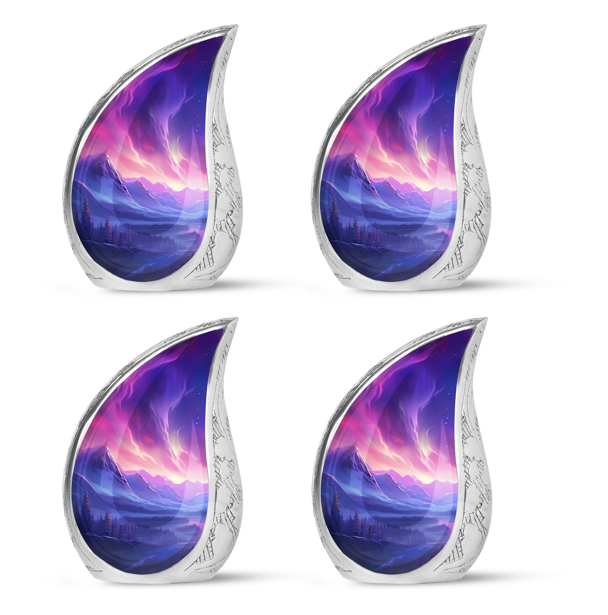 Twilight Northern Lights - Northern Lights Teardrop, Heart Urn