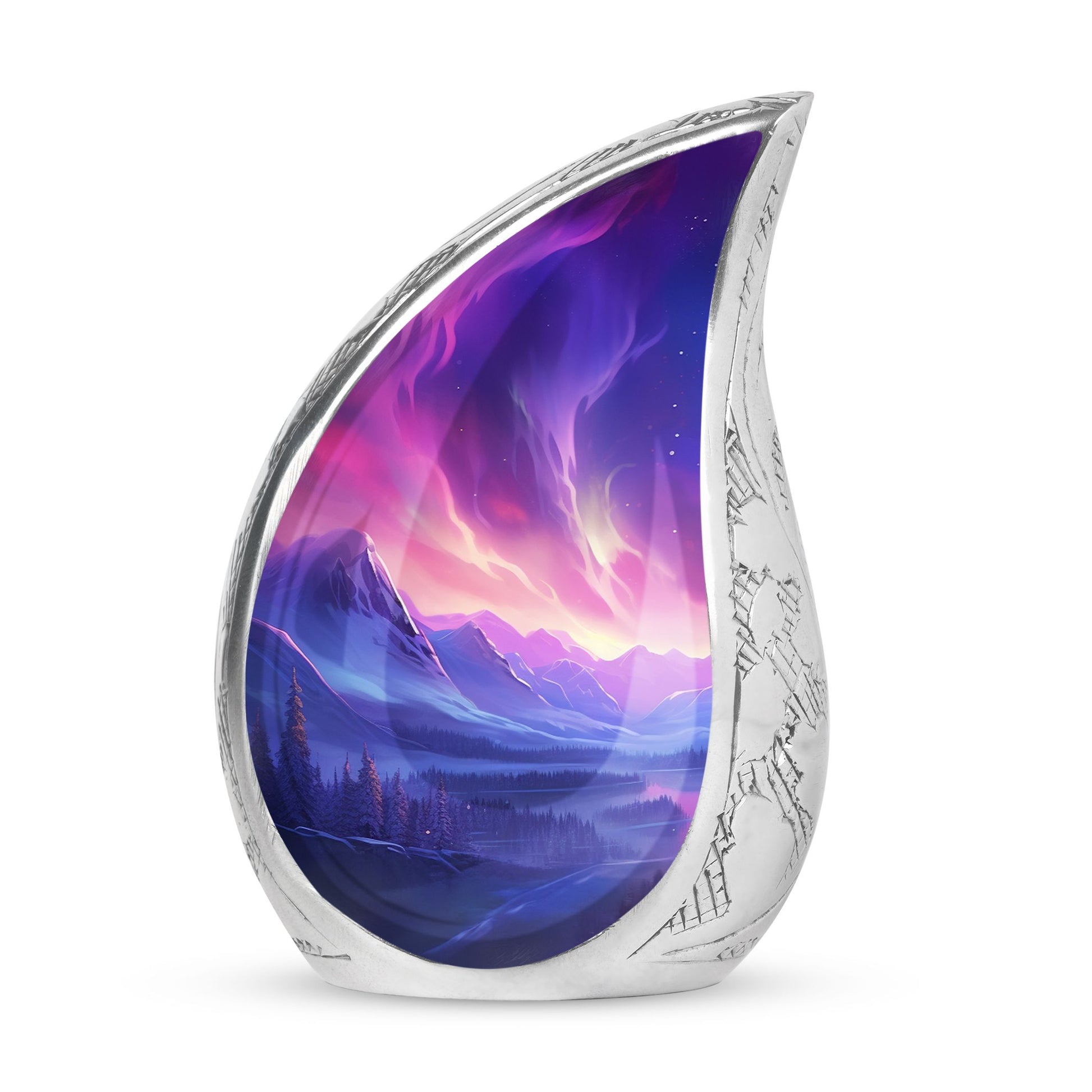 Twilight Northern Lights - Northern Lights Teardrop, Heart Urn