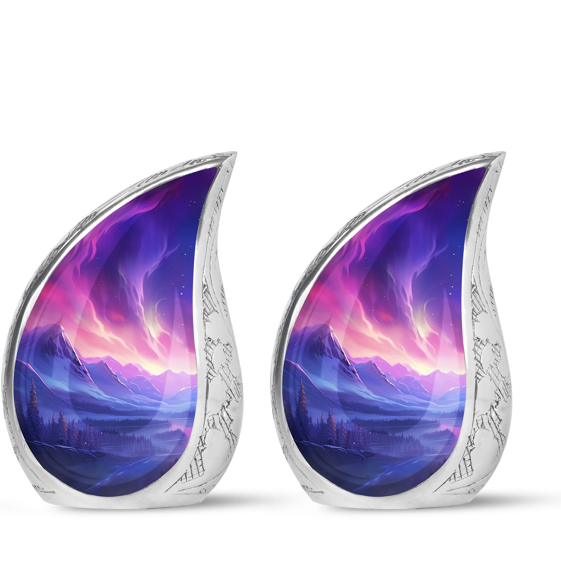 Twilight Northern Lights - Northern Lights Teardrop, Heart Urn