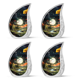 Lunar In Valley - Northern Lights Teardrop, Heart Cremation Urn
