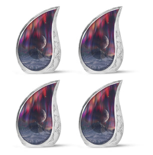 Cosmic Mountain - Northern Lights Teardrop, Heart Cremation Urn