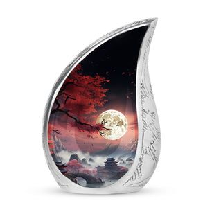 Moonlit Sakura - Moon Urn Large Teardrop, Heart Urn For Ashes