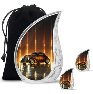 Teardrop Shaped  Large Urn With 2 Keepsake