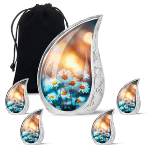 Teardrop Shaped  Large Urn With 4 Keepsake