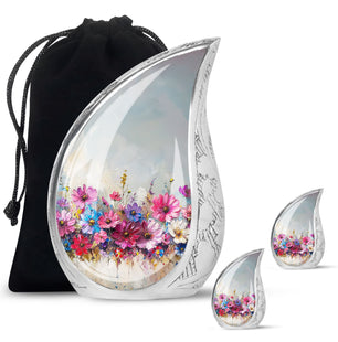 Teardrop Shaped  Large Urn With 2 Keepsake