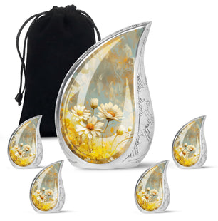 Teardrop Shaped  Large Urn With 4 Keepsake