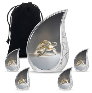 Teardrop Shaped  Large Urn With 4 Keepsake