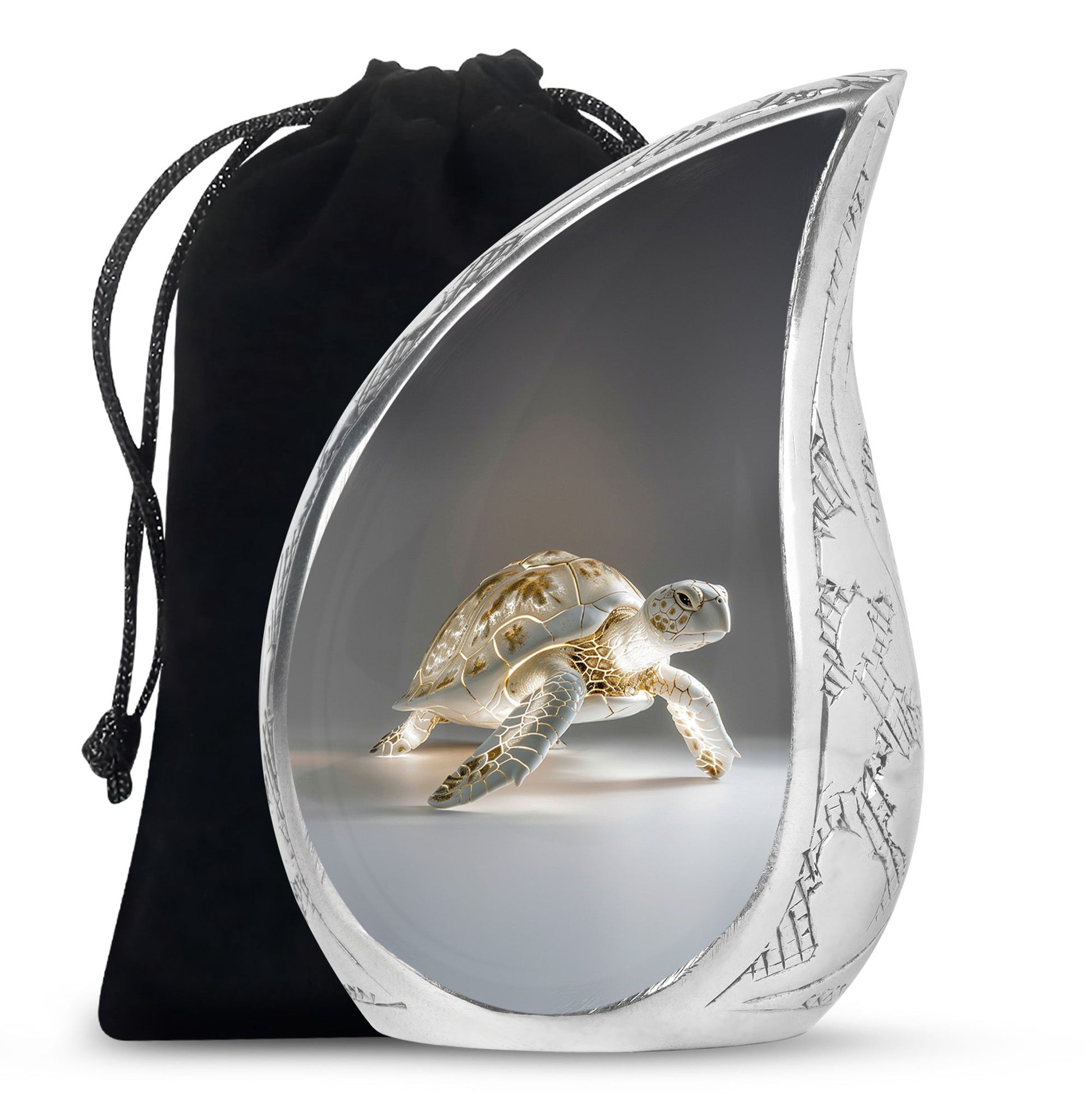 Teardrop Shaped Turtle Urn Large Urn 10 Inch
