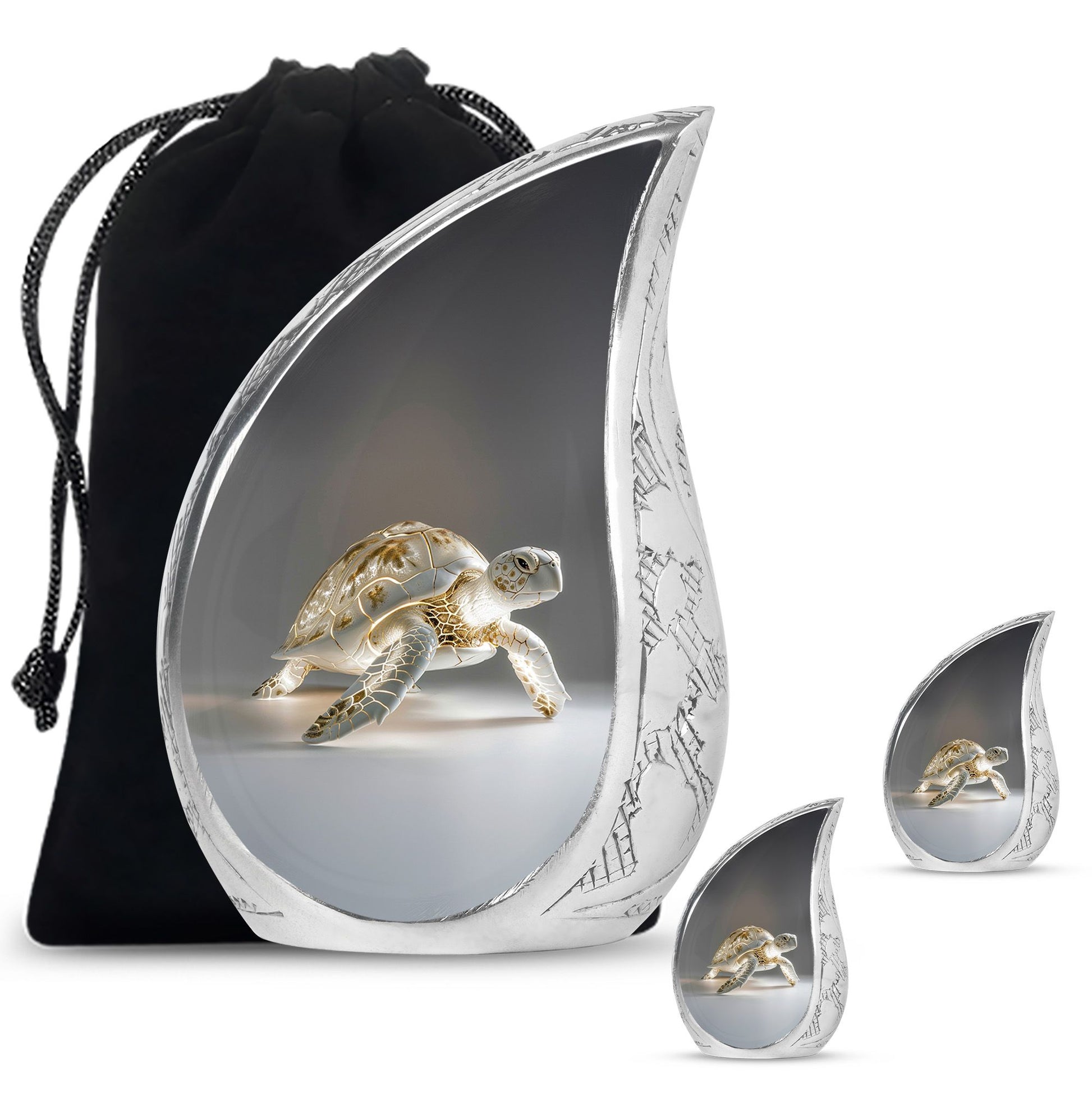 Teardrop Shaped  Large Urn With 2 Keepsake