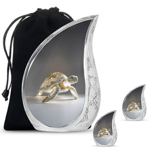 Teardrop Shaped  Large Urn With 2 Keepsake