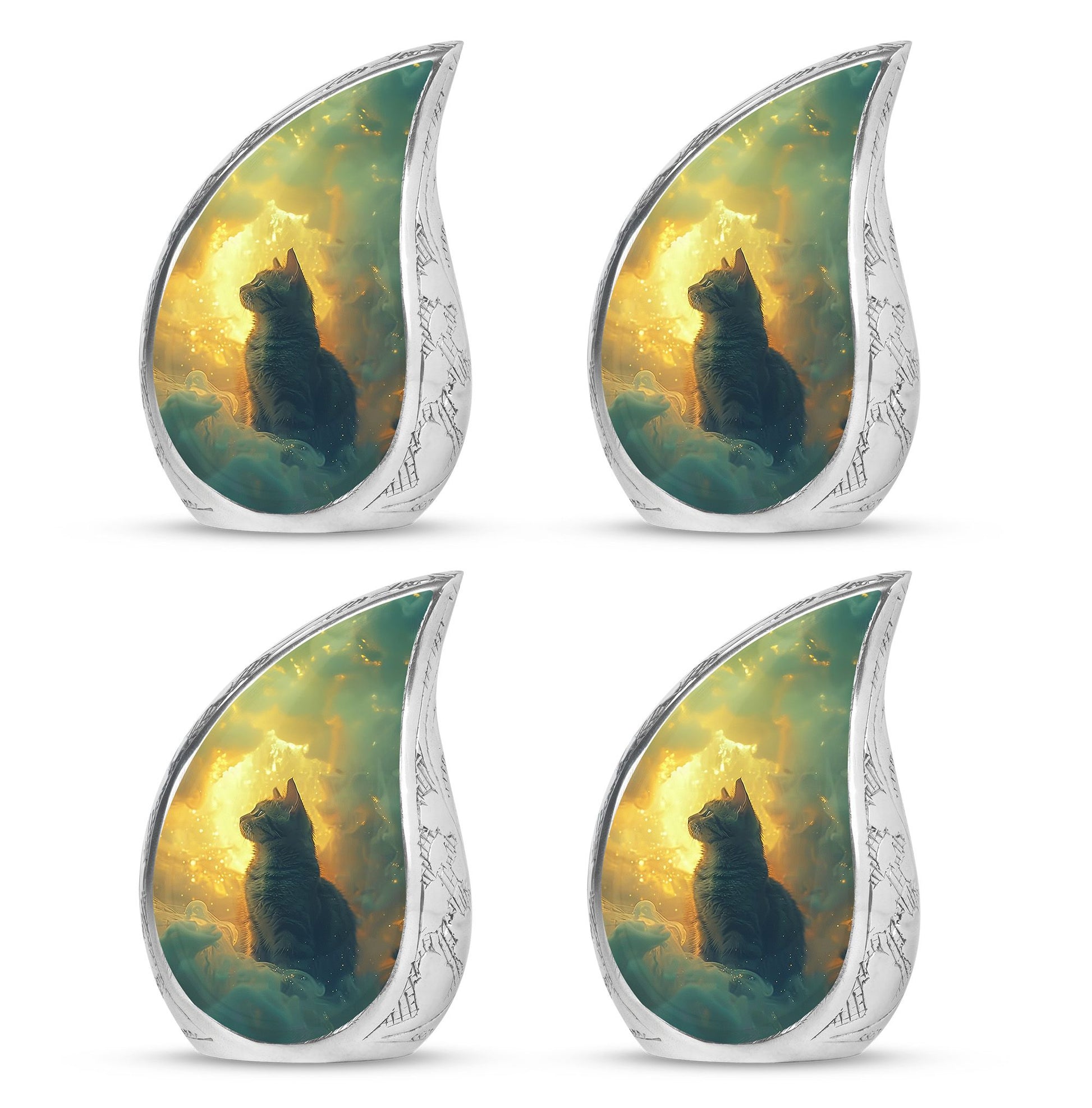 Teardrop Shaped  Keepsake Set of 4