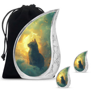 Teardrop Shaped  Large Urn With 2 Keepsake
