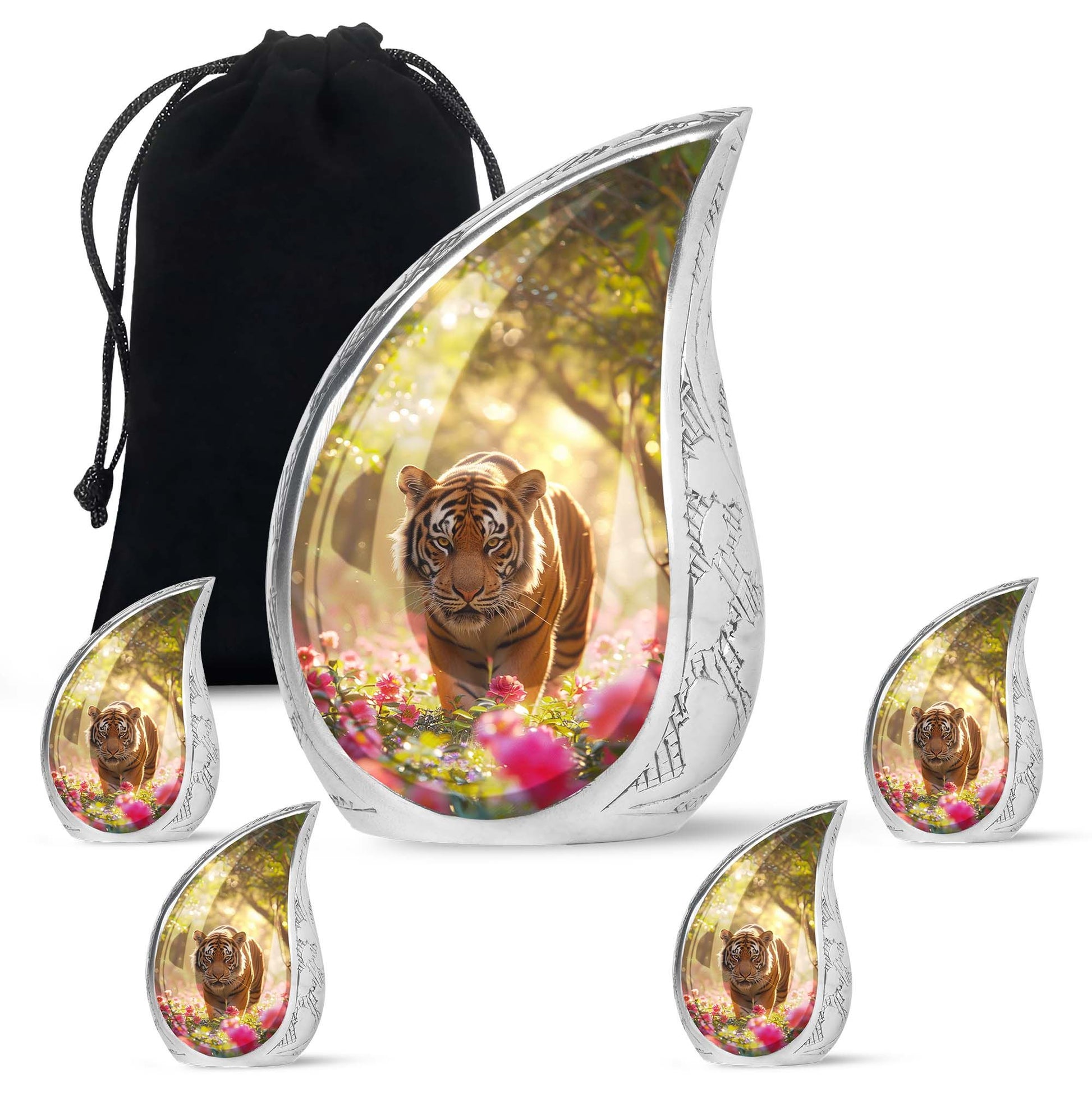 Teardrop Shaped  Large Urn With 4 Keepsake