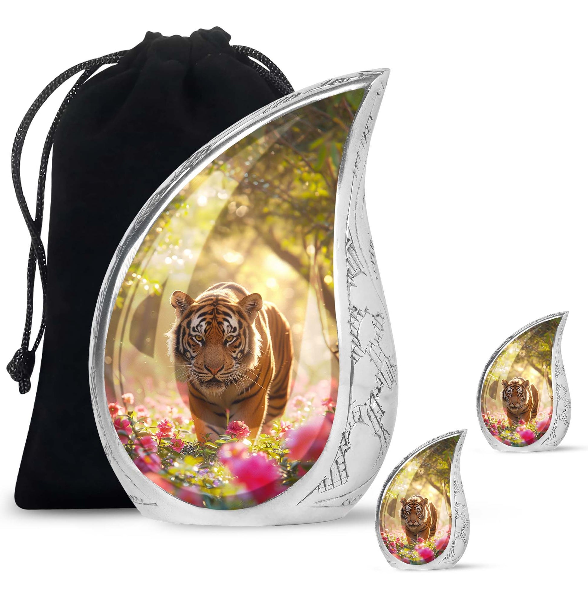 Teardrop Shaped  Large Urn With 2 Keepsake