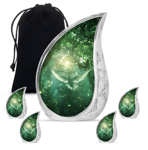 Teardrop Shaped  Large Urn With 4 Keepsake