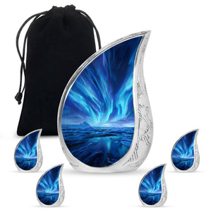 Aurora Borealis Urn Funeral, Ashes Cremation Urn For Ashes