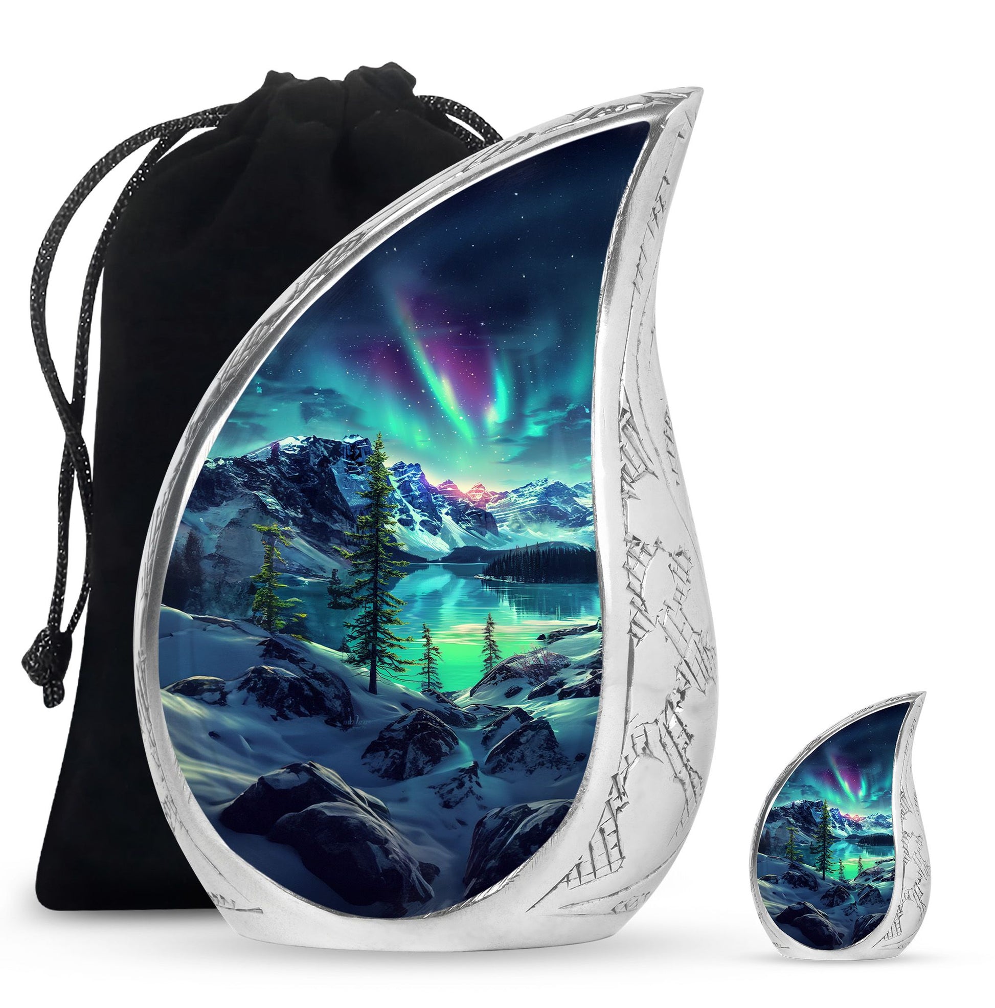 Aurora Borealis Little Urns Large Funeral, Ashes Urn For Ashes