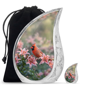 Cardinal Bird Urn For Ashes Mother Funeral, Ashes Cremation Urn