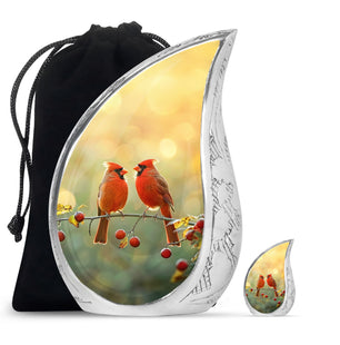 Cardinal Bird Urn For Adult Ashes Funeral, Ashes Cremation Urn