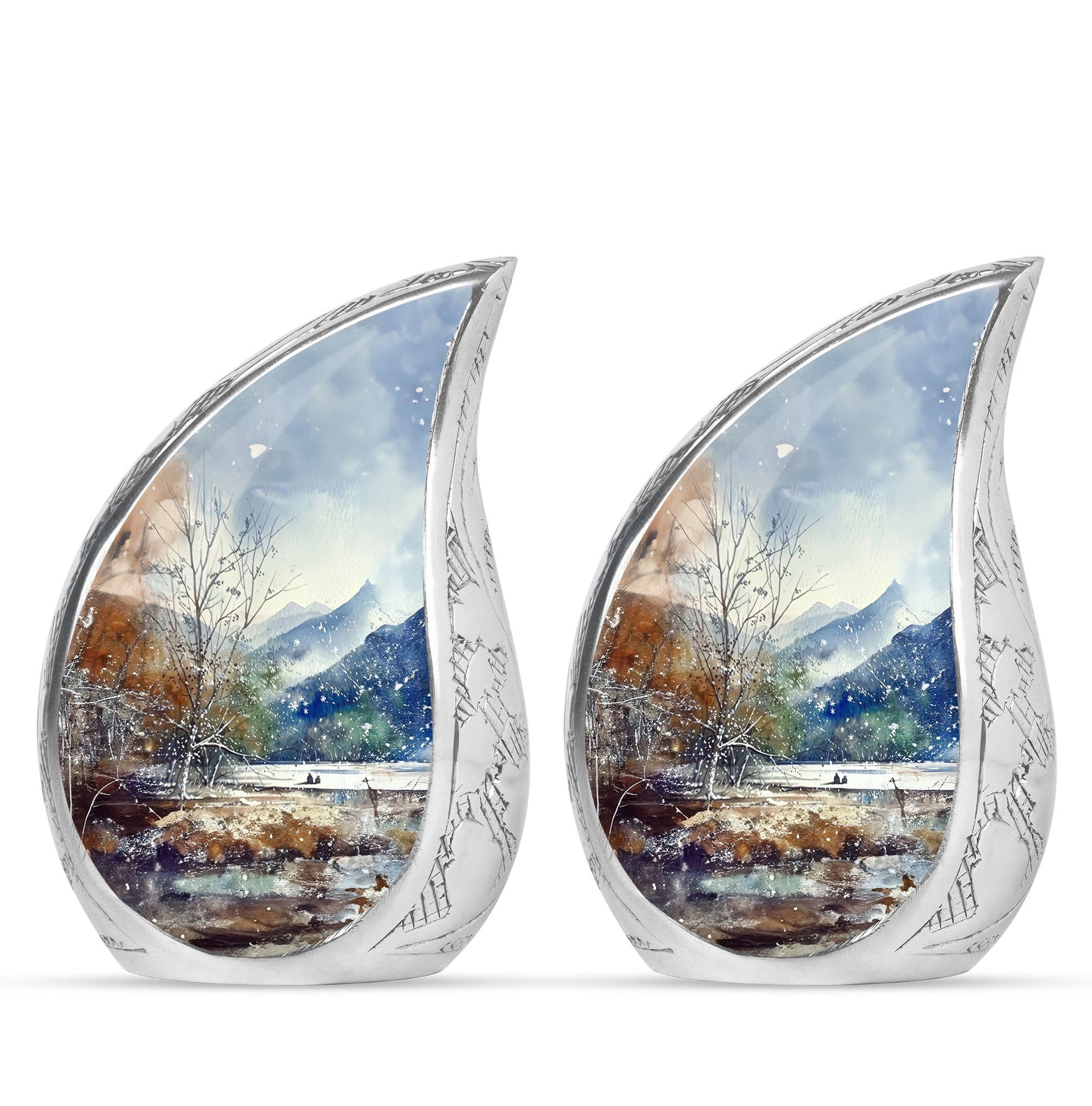 Mountains Urn For Human Remains Funeral, Ashes Memorial Urn